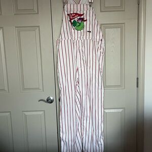 Genuine Merchandise Phillies White Pin Stripe Overalls with the Philly Phantic